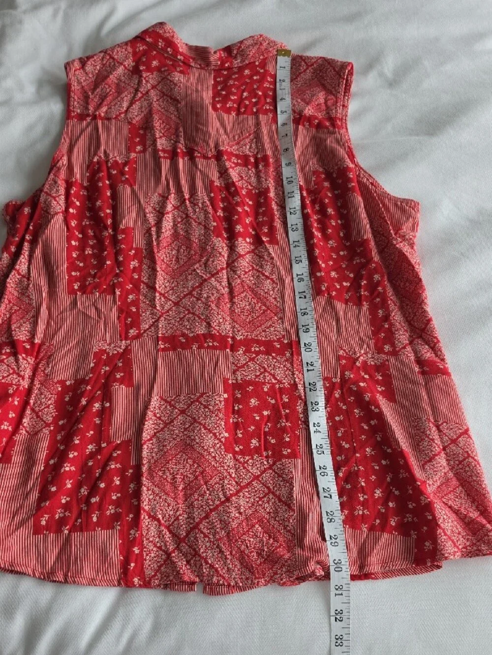 WRANGLER RETRO | Pearl Snap Western Bandana‎ Patchwork Sleeveless Top | XXL
